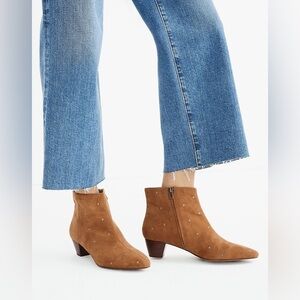 Madewell The Bea Boot in Embroidered Suede rhinestones size 8